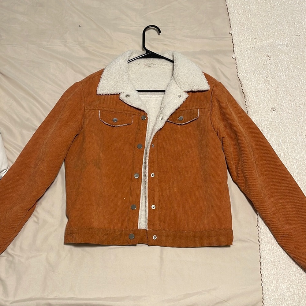 Rust orange corduroy jacket! Wool lined and perfect for fall :) like new.